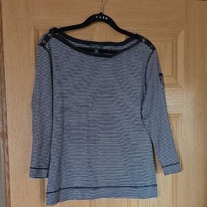 Lauren Ralph Lauren‎ Black and White Striped Shirt